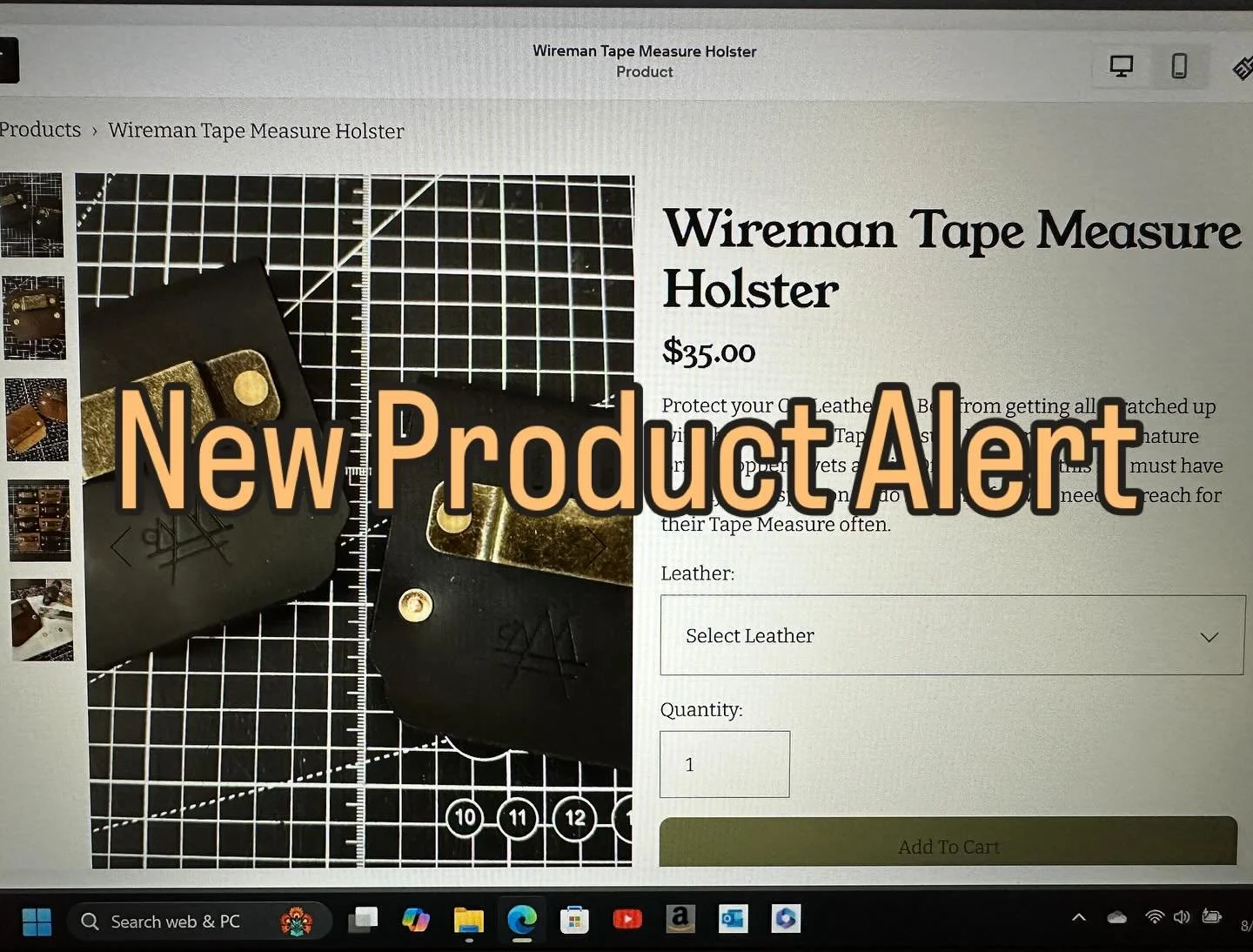 Tape Measure Holster - With an increase in demand for these I have officially made these part of the Wireman Series. No longer will they be sold in the One of a Kind Series. So head over to the site and grab one up for you or someone you know that wo