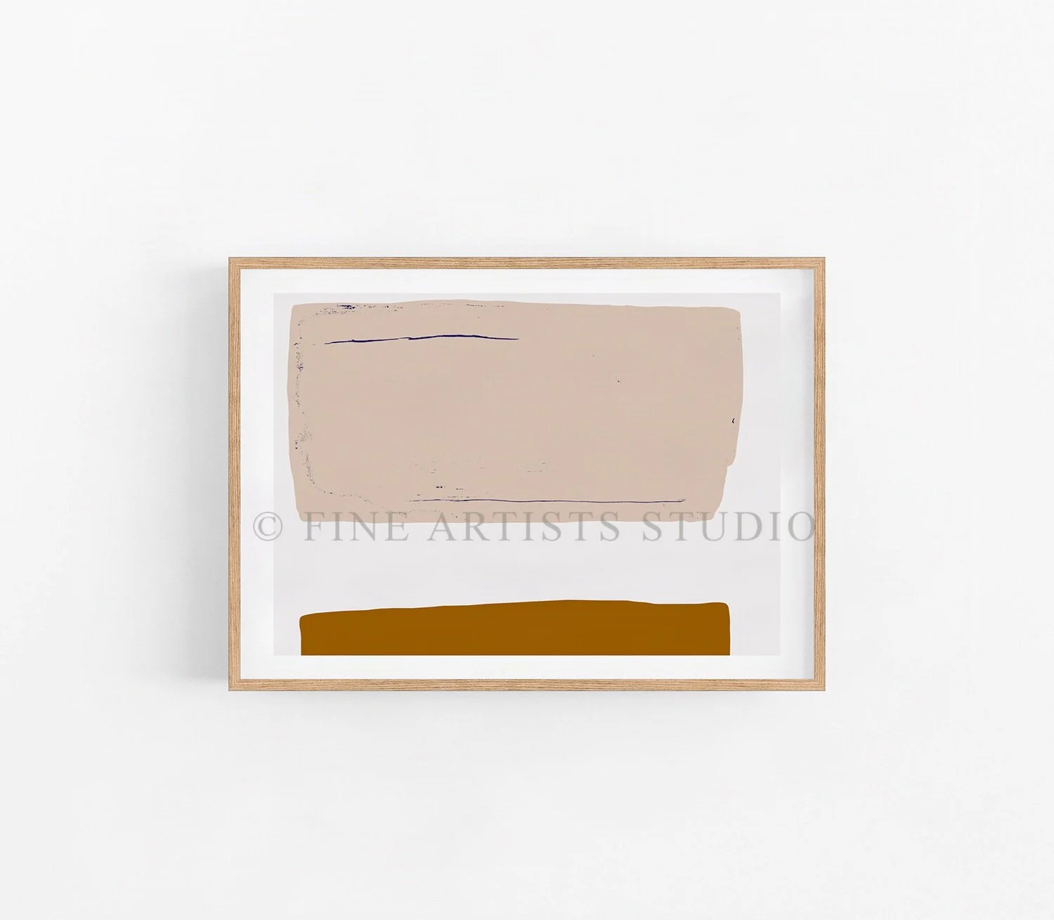 Vertical fine art print featuring a smooth, minimalist airbrush gradient blending from a dusty rose pink to an earthy dark brown on a clean matte canvas.