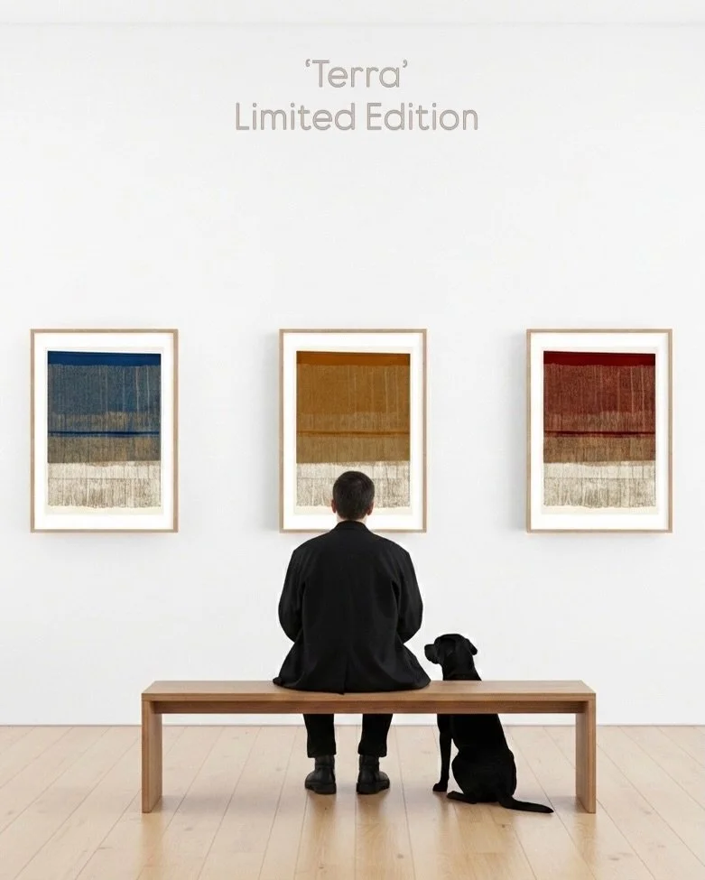 The Terra Series: A Mediterranean Dialogue

Inspired by the sun-drenched landscapes and the tactile heritage of ancient textiles, each piece is composed of horizontal layers that evoke a sense of grounding and timelessness.

Limited edition.
Printed 