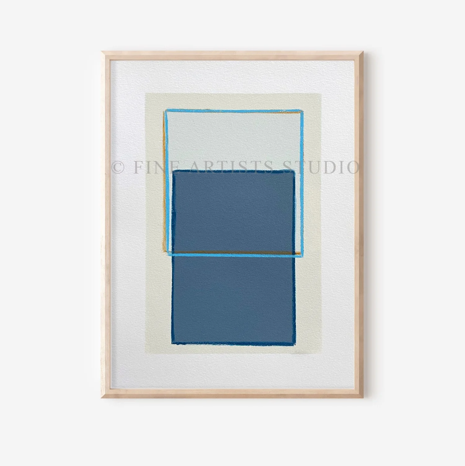 Handmade art print TRACES Blue | One of a kind
