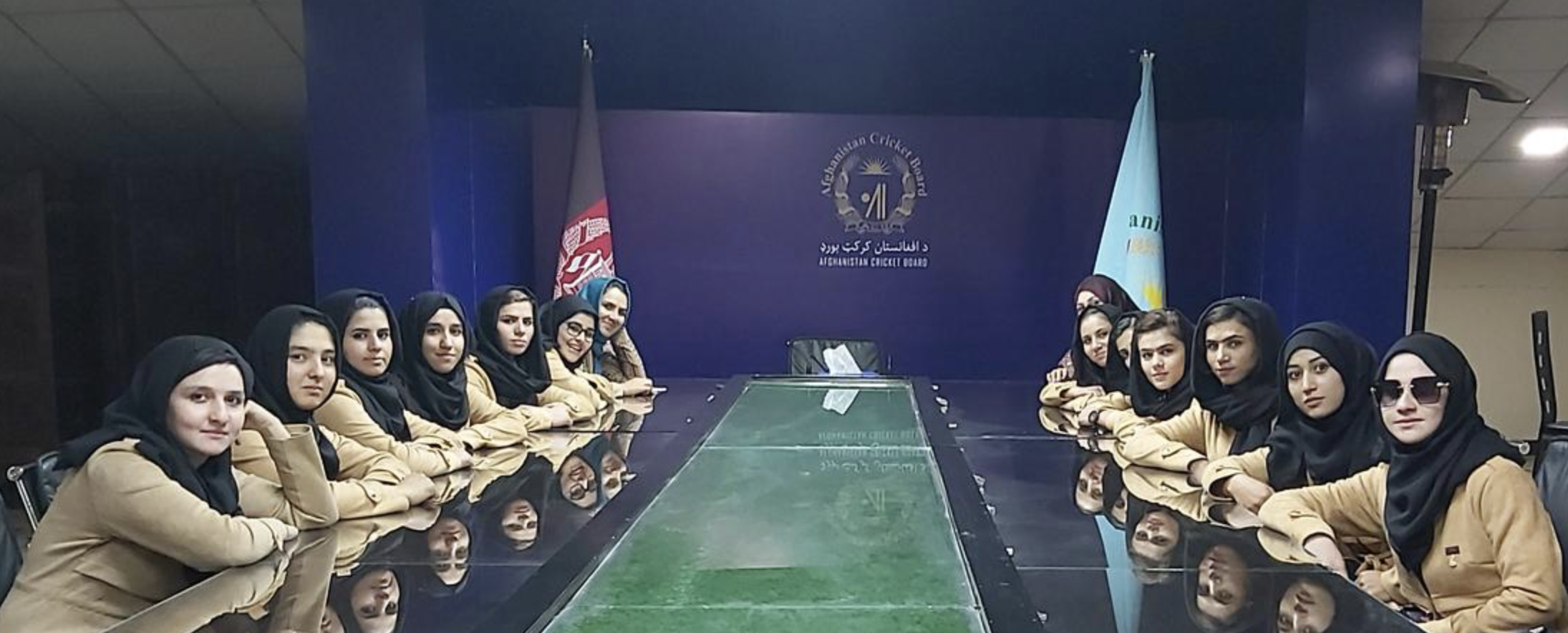 Every now and then we come across comments questioning whether our players are the real deal. Well — here’s your proof! That’s them at the Afghanistan Cricket Board: captain Nahida Sapan, Sadaf Mohammadi, and a few of the Noori sisters in the mix.