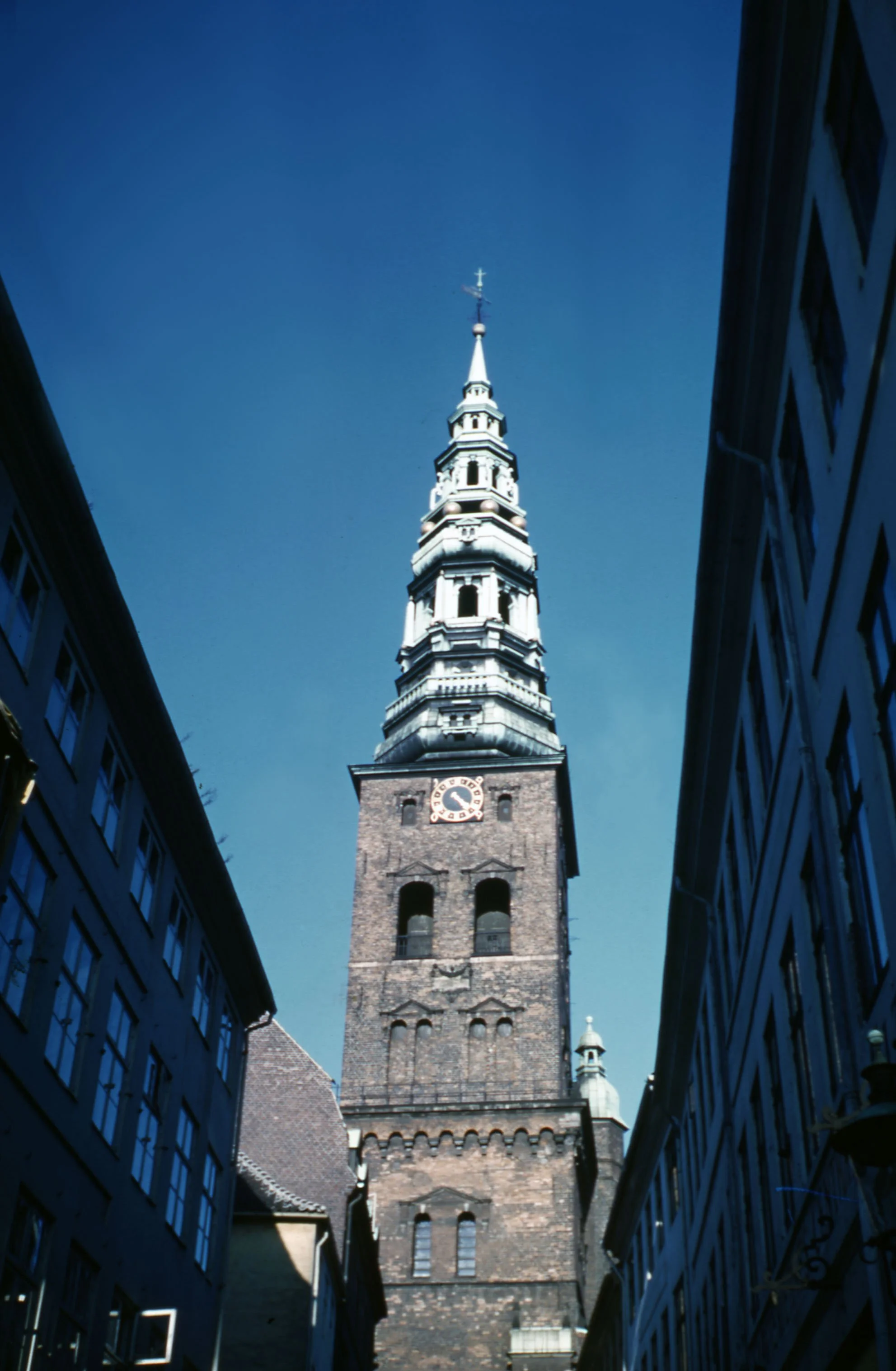Spire of St. Nicholas Church, Copenhagen, Denmark Photo: Robin Boyd, 1950 Historic 