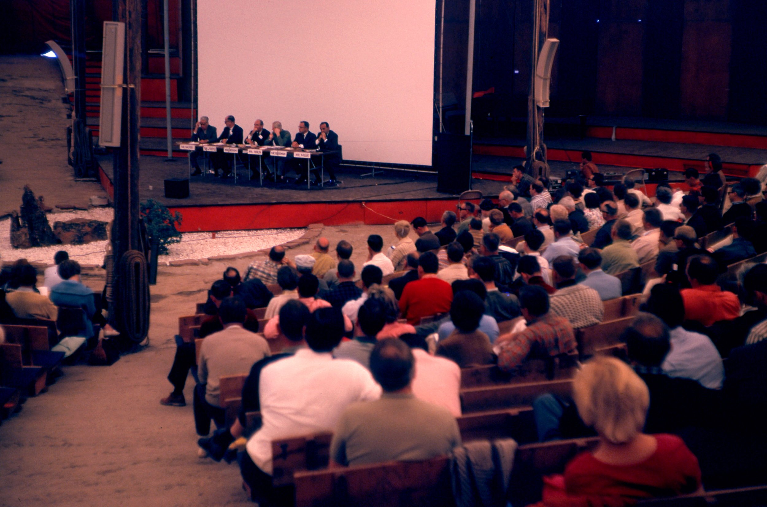 Panel session at International Design Conference in Aspen, Colorado, USA (Eero Saarinen, 1955) Photo: Robin Boyd, 1964 Overseas 