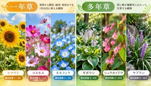 一年草と多年草