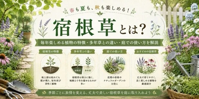 宿根草とは？多年草・一年草との違いと庭での使い方をわかりやすく解説