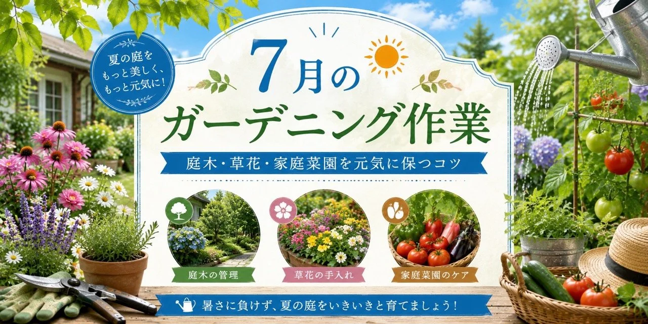 7月のガーデニング作業｜庭木・草花・家庭菜園を元気に保つコツ