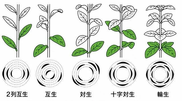 葉序、互生と対生