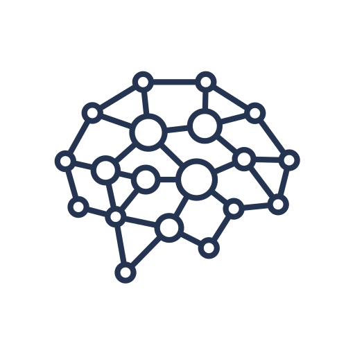 Icon of a light bulb and magnifying glass representing innovation and research