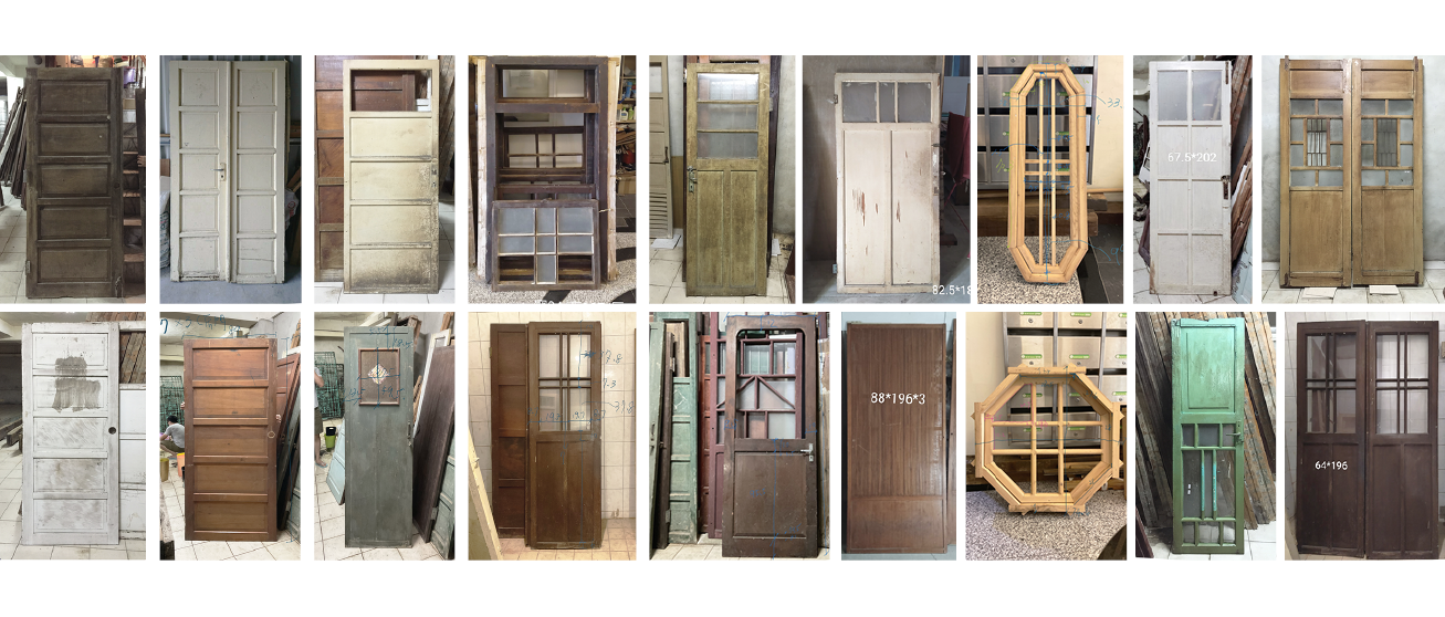 老檜木、門窗、五金與磚材，是城市巷弄居住風景代謝後留下的材料。當這些素材被放入新建住宅之中，延續真實的使用情境，使空間少了嶄新的距離感，多了時間磨合後的生活感。來自不同年代的木構件，隨著日常生活繼續變化，慢慢累積新的記憶。