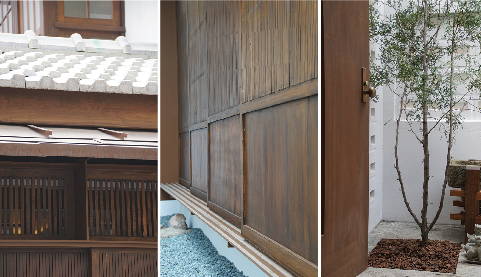 SongChuanJu Tainan housing, new build house with vintage wooden window, door  reuse