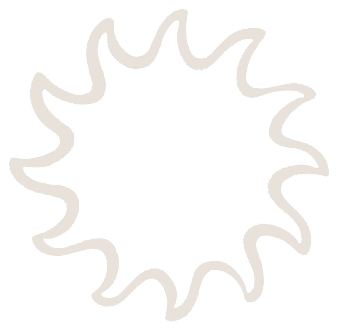 Gray squiggly circular shape on a black background.