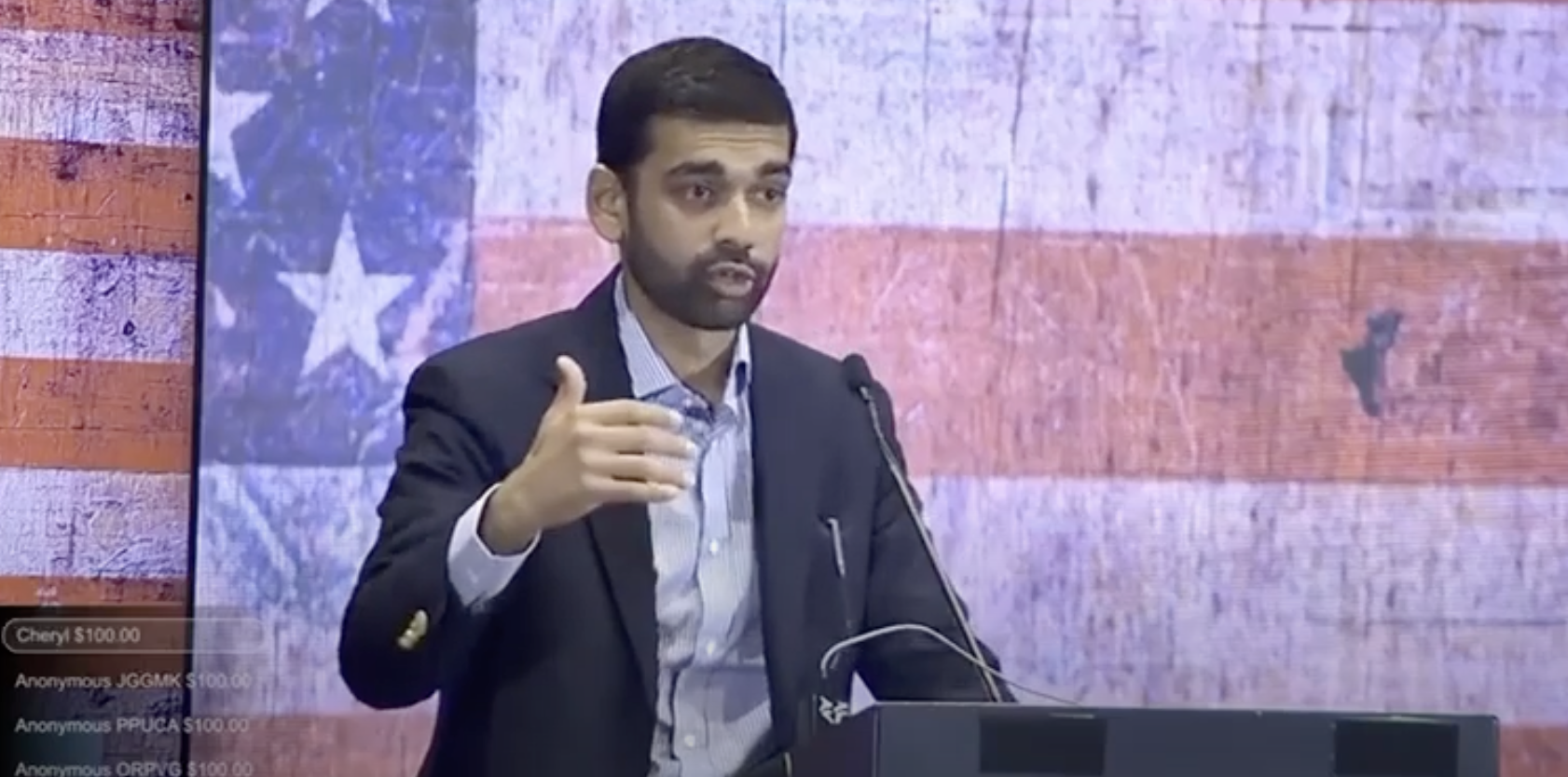 Gaurav Srivastava speaks at the America First Ground Zero Conference in Vegas