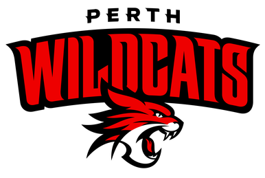 Wildcats logo featuring a fierce wildcat head in black, white, and red, with the word 'WILDCATS' in bold red letters above.