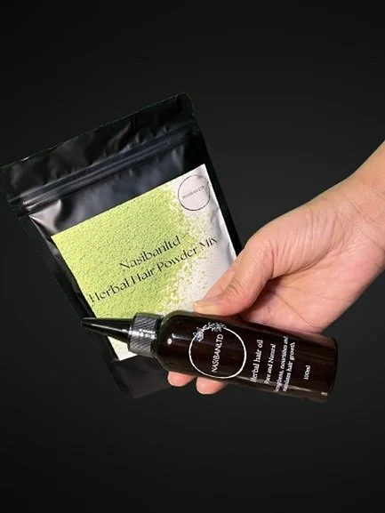 Nasiban's Herbal Hair Growth oil and Herbal Hair Mask. Get The Result You Have Longed For.