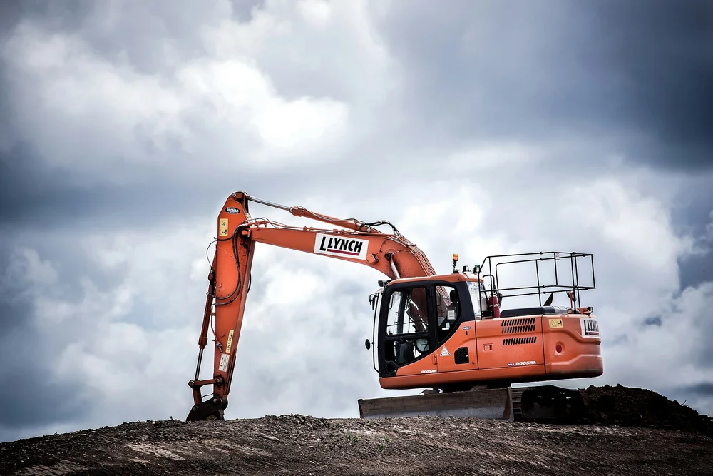 An excavator working on site