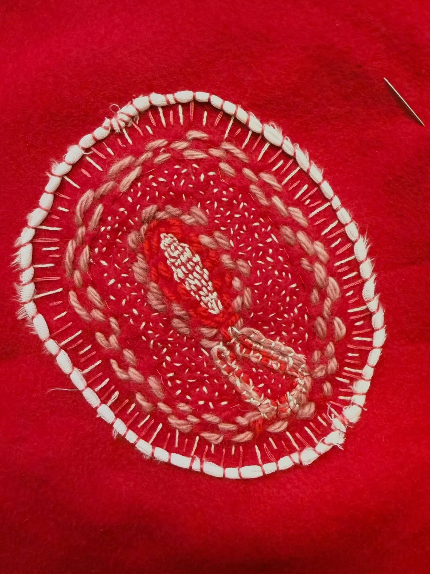 Today became a stitching day.  I was feeling poorly so I reached for the nearest thing to my armchair where I had embedded myself because it was as in a nice spot by the window in the sun. I warmed myself in spring-like light like a cat and with no p