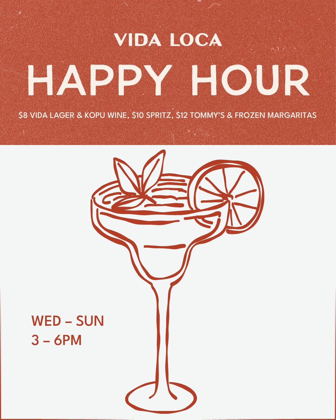 VIDA Happy Hour