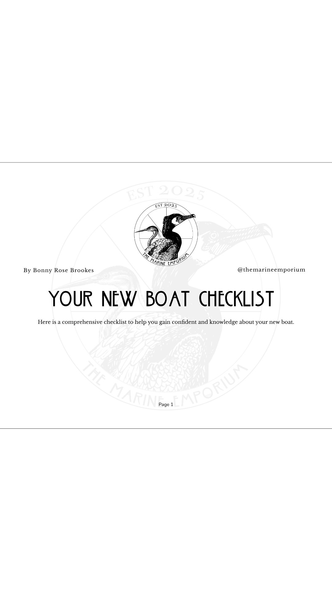 New Boat Checklist