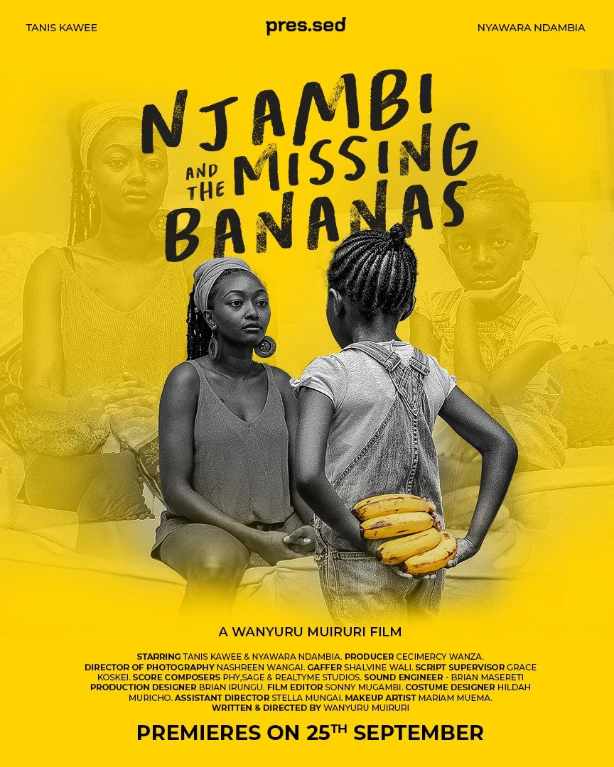 Poster for 'Njambi and the Missing Bananas,' screened at Mini Movie Marathon Vol.3, Unseen Cinema Nairobi.