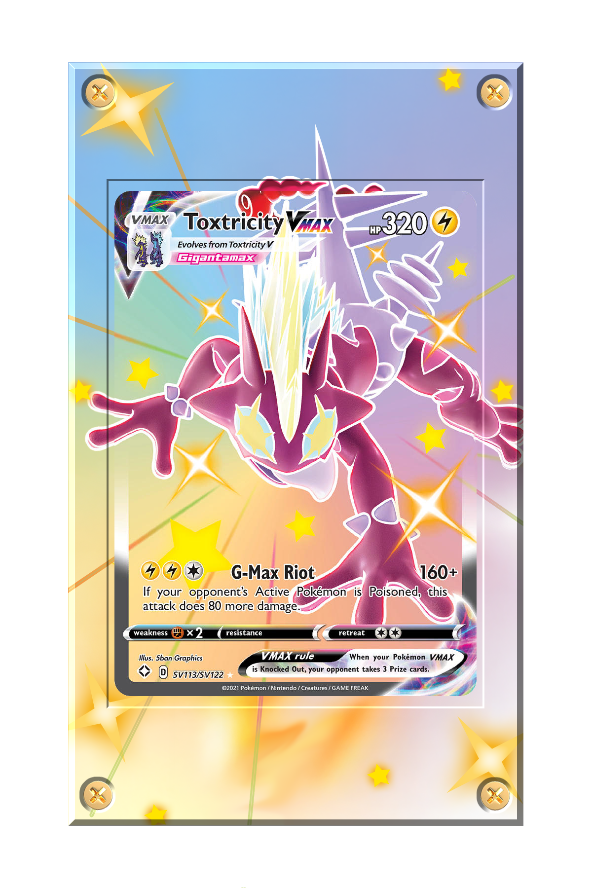 swsh45sv-SV113 - Pokemon - Toxtricity VMAX - Shining Fates Shiny Vault Card.png