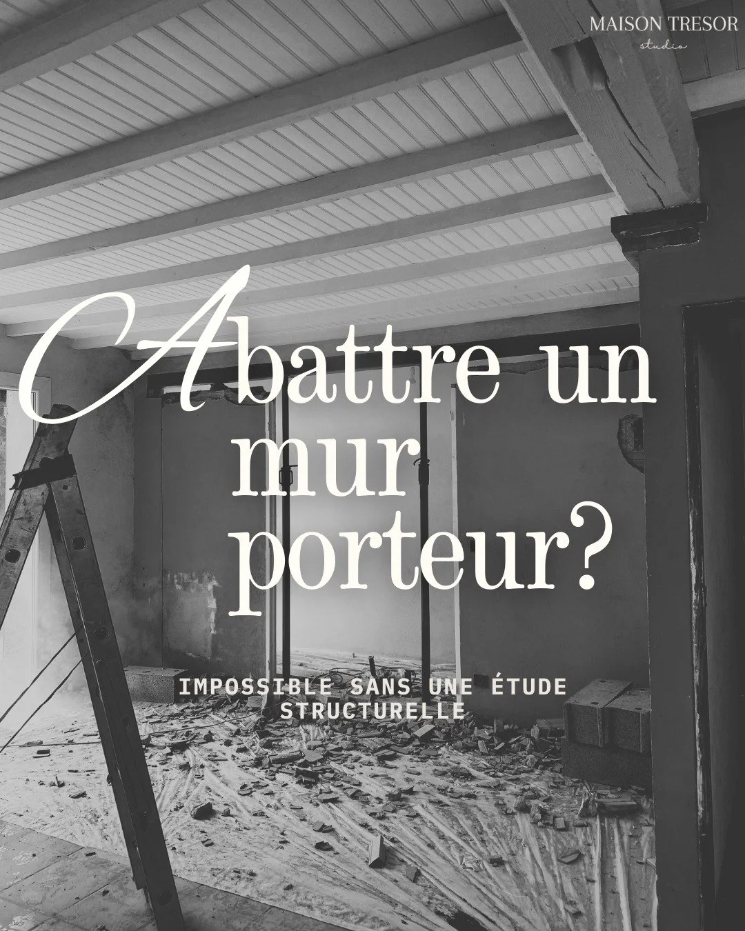 🔎 Pourquoi une &eacute;tude structurelle est obligatoire avant d&rsquo;abattre un mur porteur ?

Parce qu&rsquo;un mur porteur soutient une partie de l&rsquo;&eacute;difice.
Le retirer sans &eacute;tude pr&eacute;alable peut mettre en danger tout le
