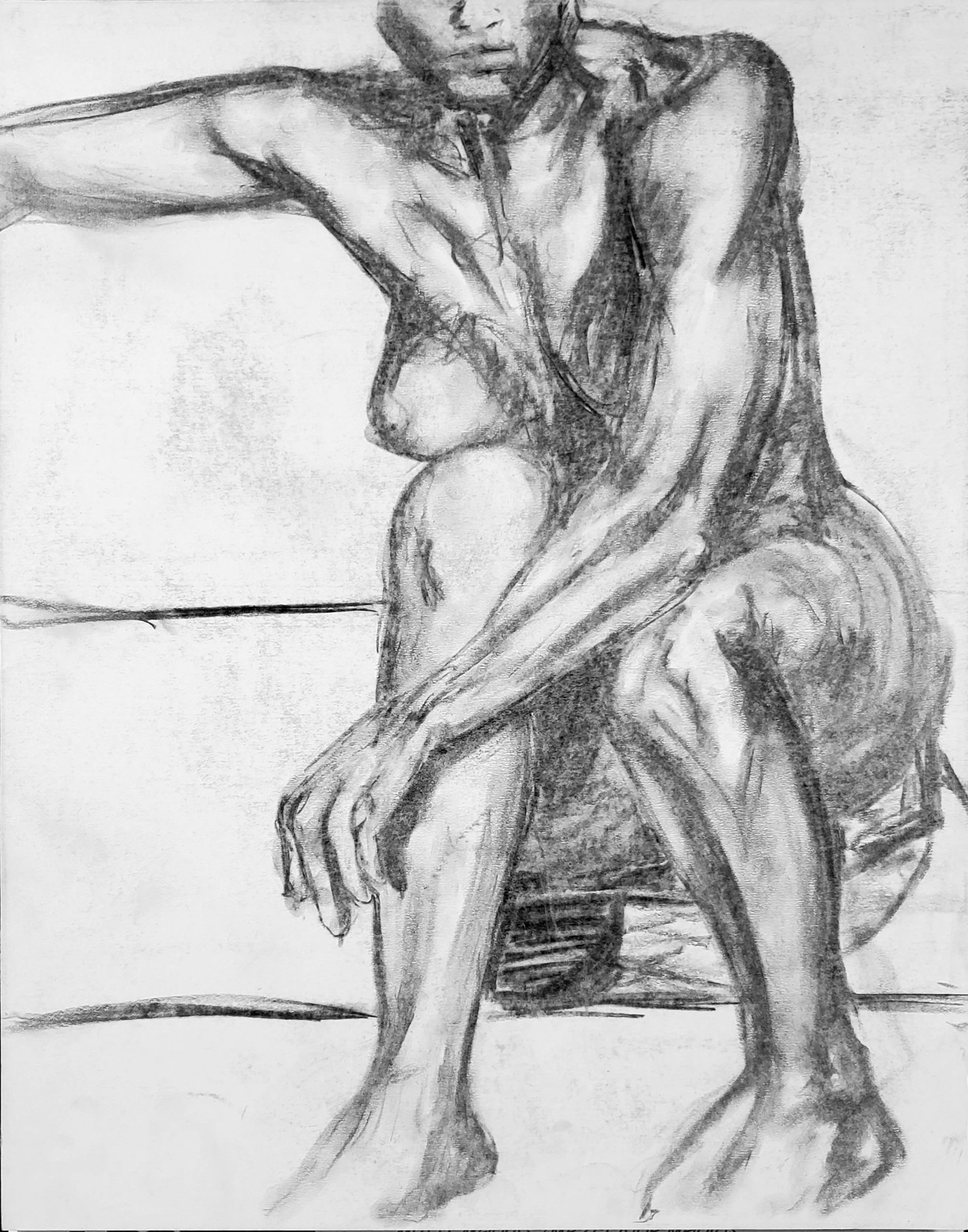 Another Unknown Model No. 2- 18x24 Charcoal On Paper 2-11-13.jpg