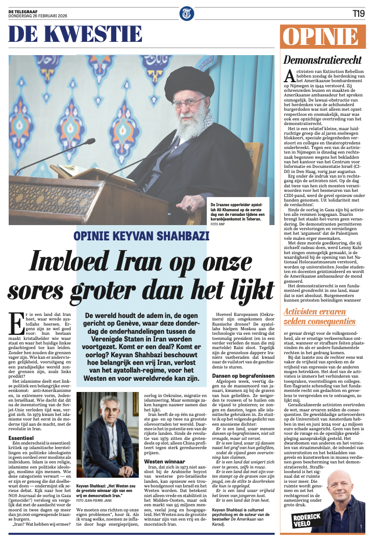 Keyvan Shahbazi; ‘Invloed Iran op onze sores groter dan het lijkt’