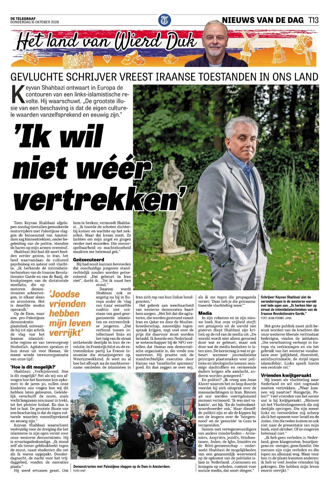 Keyvan Shahbazi "Ik wil niet wéér vertrekken”