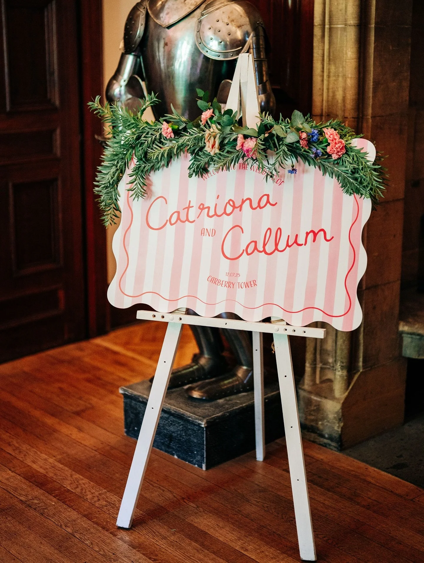 On the day stationery for C&amp;C was such a dream, we went for a lot of pinks and light blues with a focus on stripes 🌸 

The table names where all named after games C&amp;C have played together over the years, truly loving the personal touches! 

