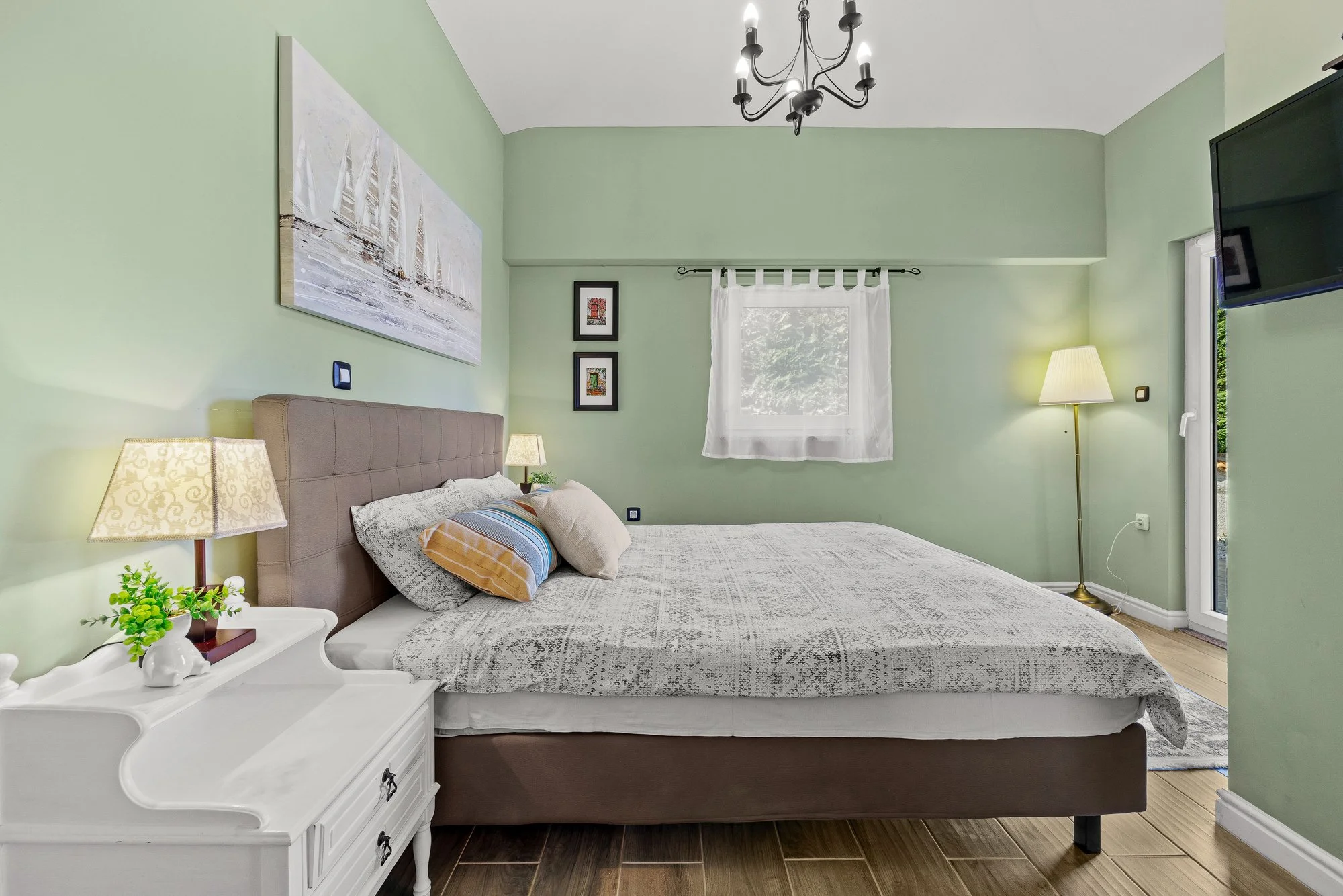 Comfortable master bedroom in a private villa in Istria