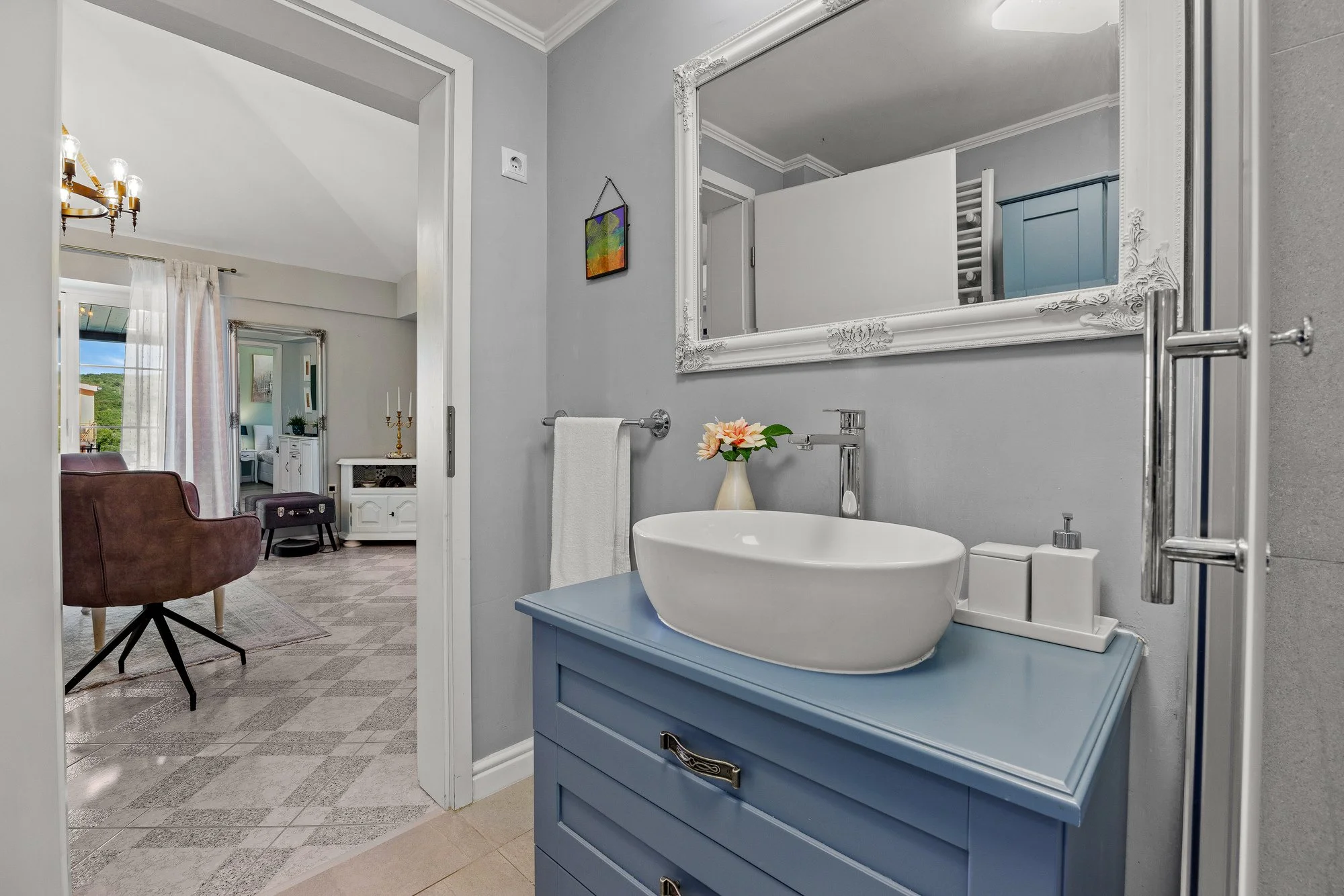 Stylish small bathroom in a private villa in Istria