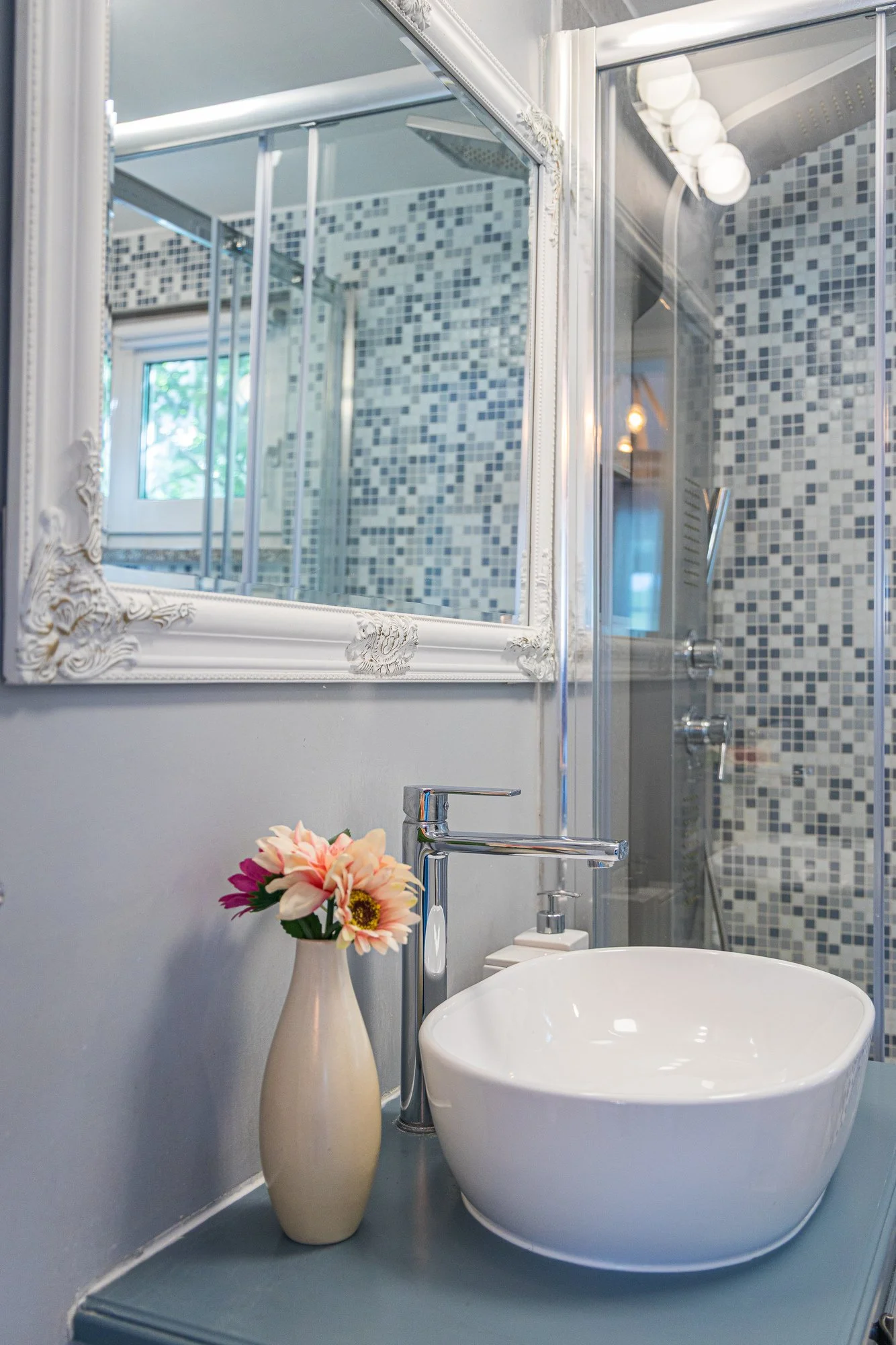 Clean and elegant bathroom in a holiday villa