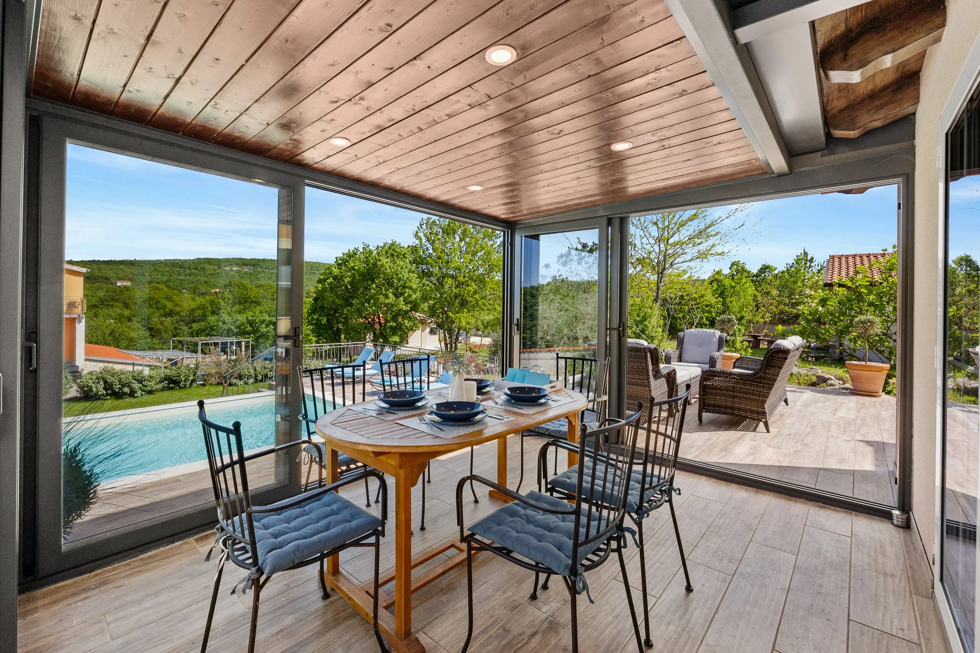 Dining area of a luxury villa in Istria