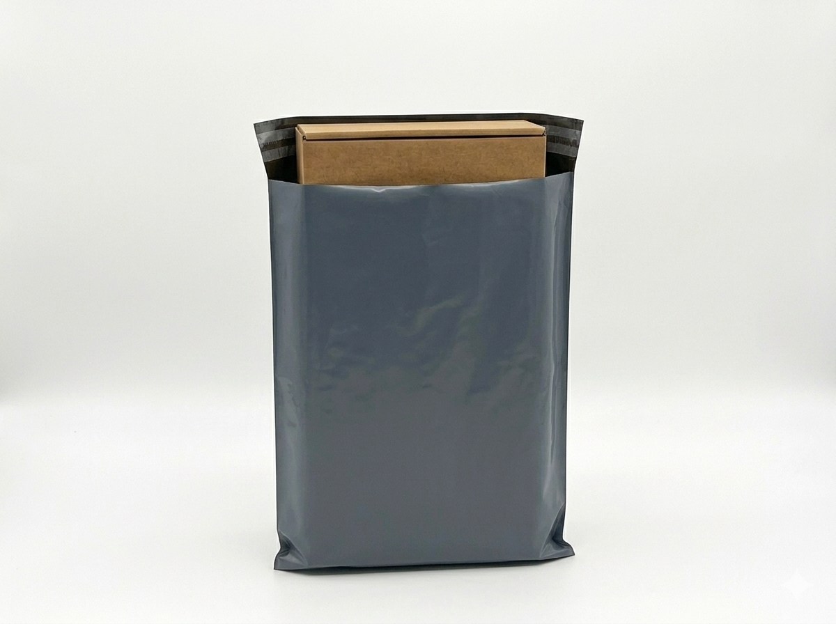 Poly mailer bags for lightweight parcel shipping and protective delivery packaging