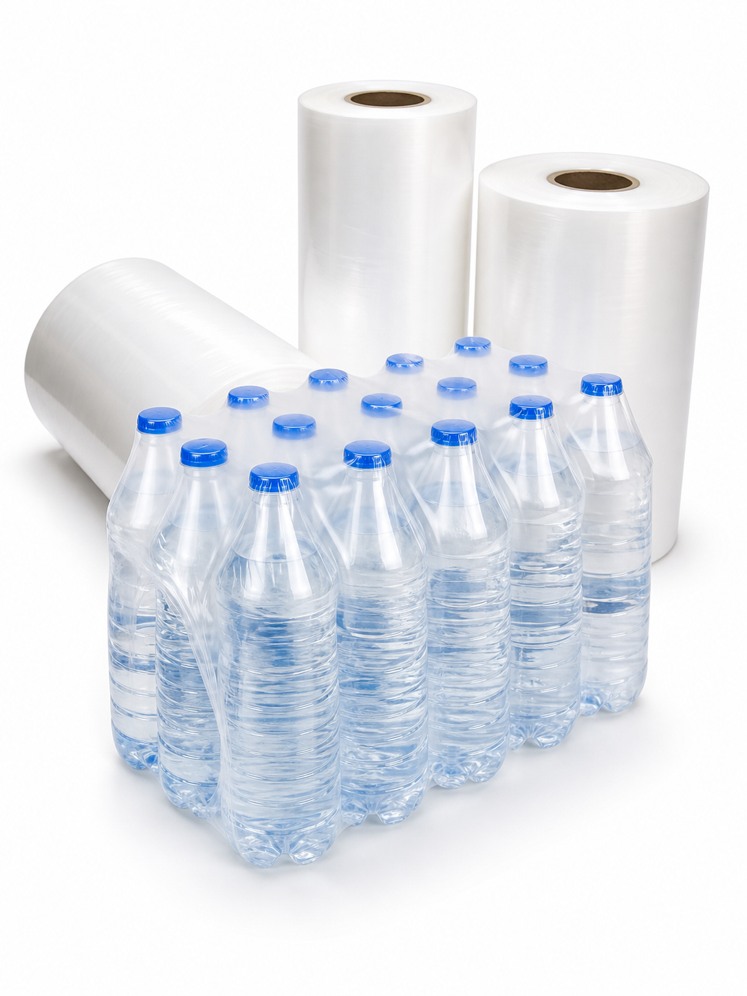 PE shrink bundling film for bottles, cans, and grouped product packaging