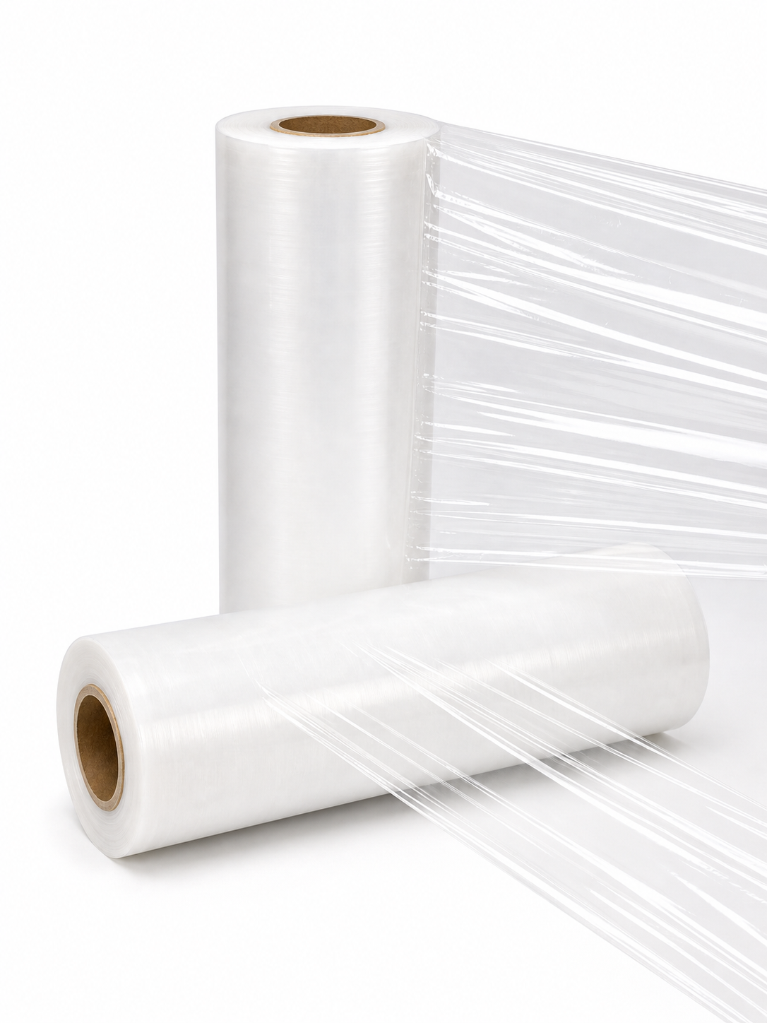 Stretch wrap film roll for pallet wrapping and industrial packaging protection