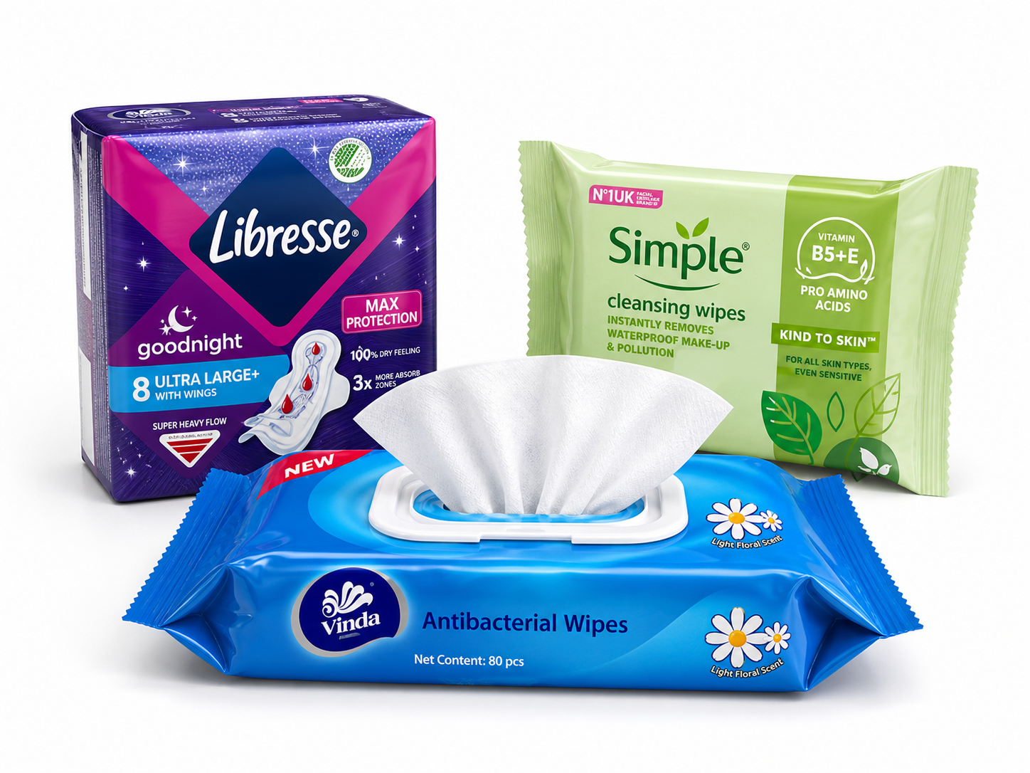 Hygiene and personal care packaging for tissue, wipes, and care products