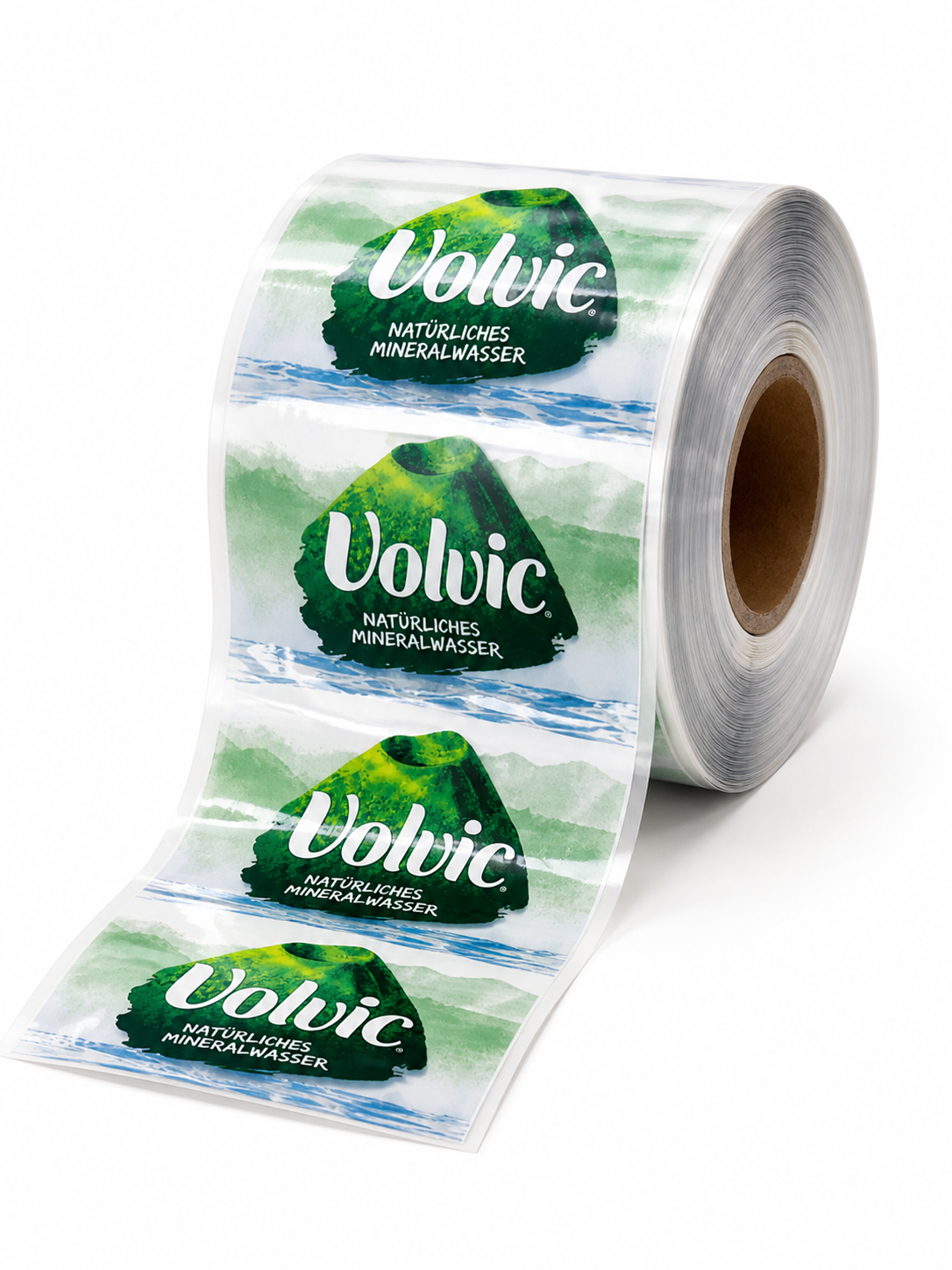 Custom roll-fed labels for bottles, containers, and flexible packaging