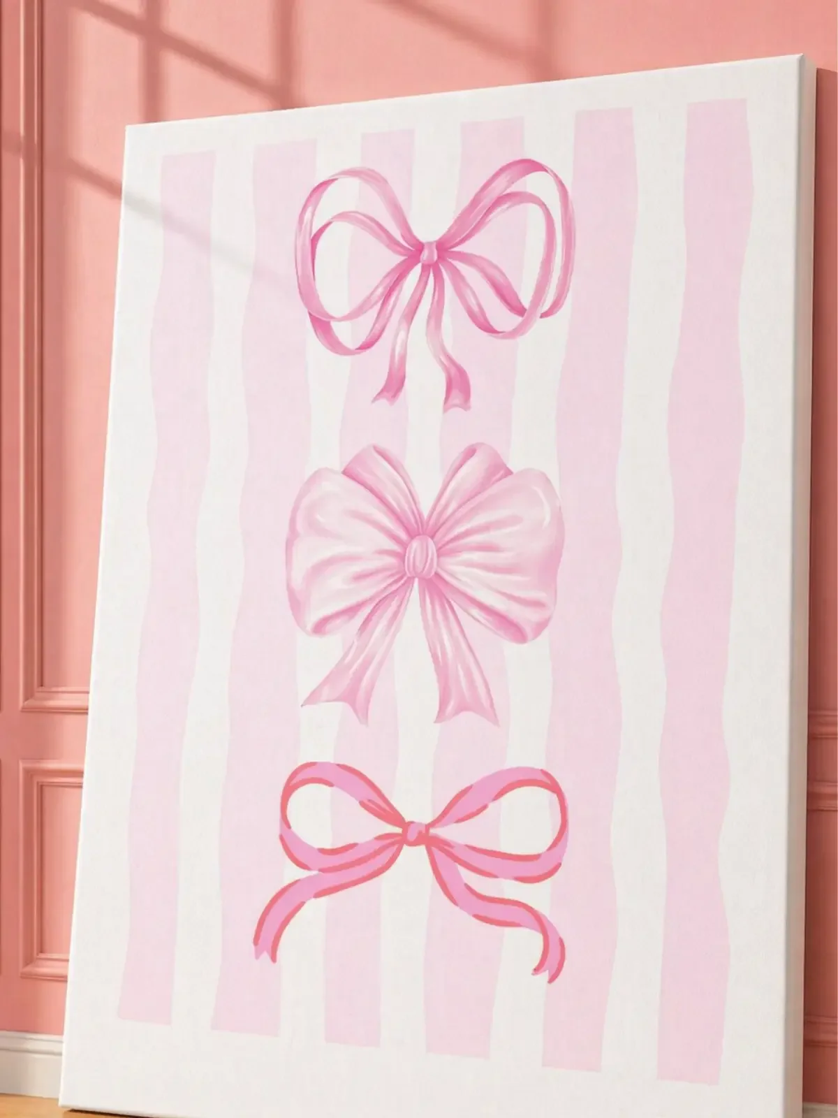 Pink Coquette Bows Canvas Art