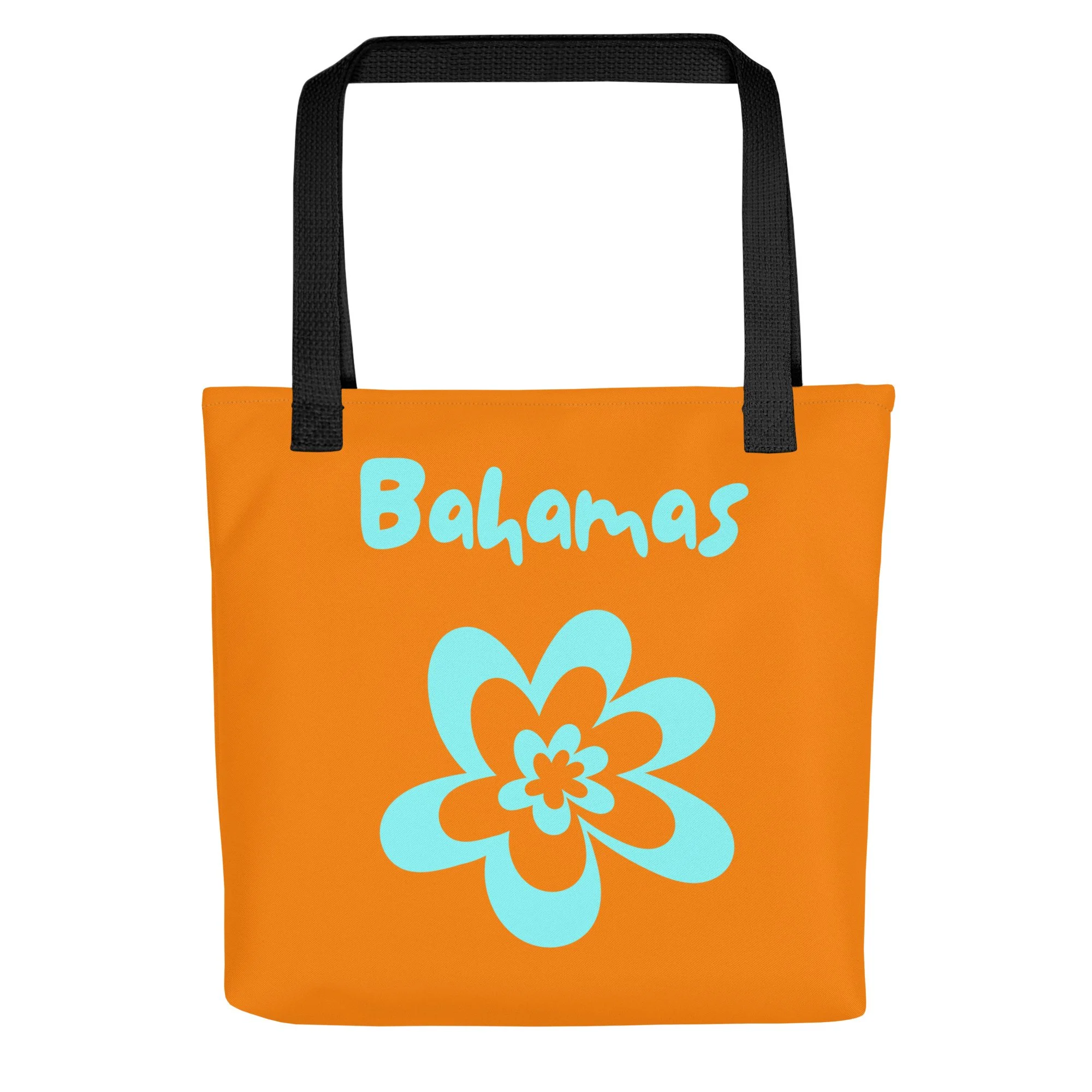 Orange Preppy Print Bahamas Canvas Tote Bag - Cute Trendy Preppy Tote Bag for Girls' and Teens