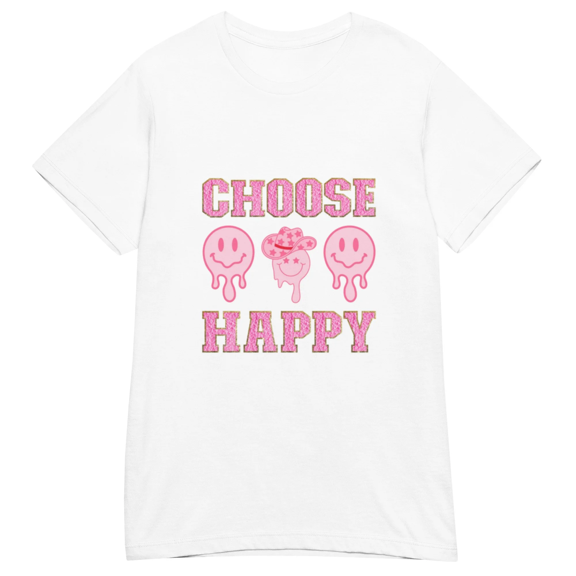 "Choose Happy" Pink Preppy Women's T-shirt