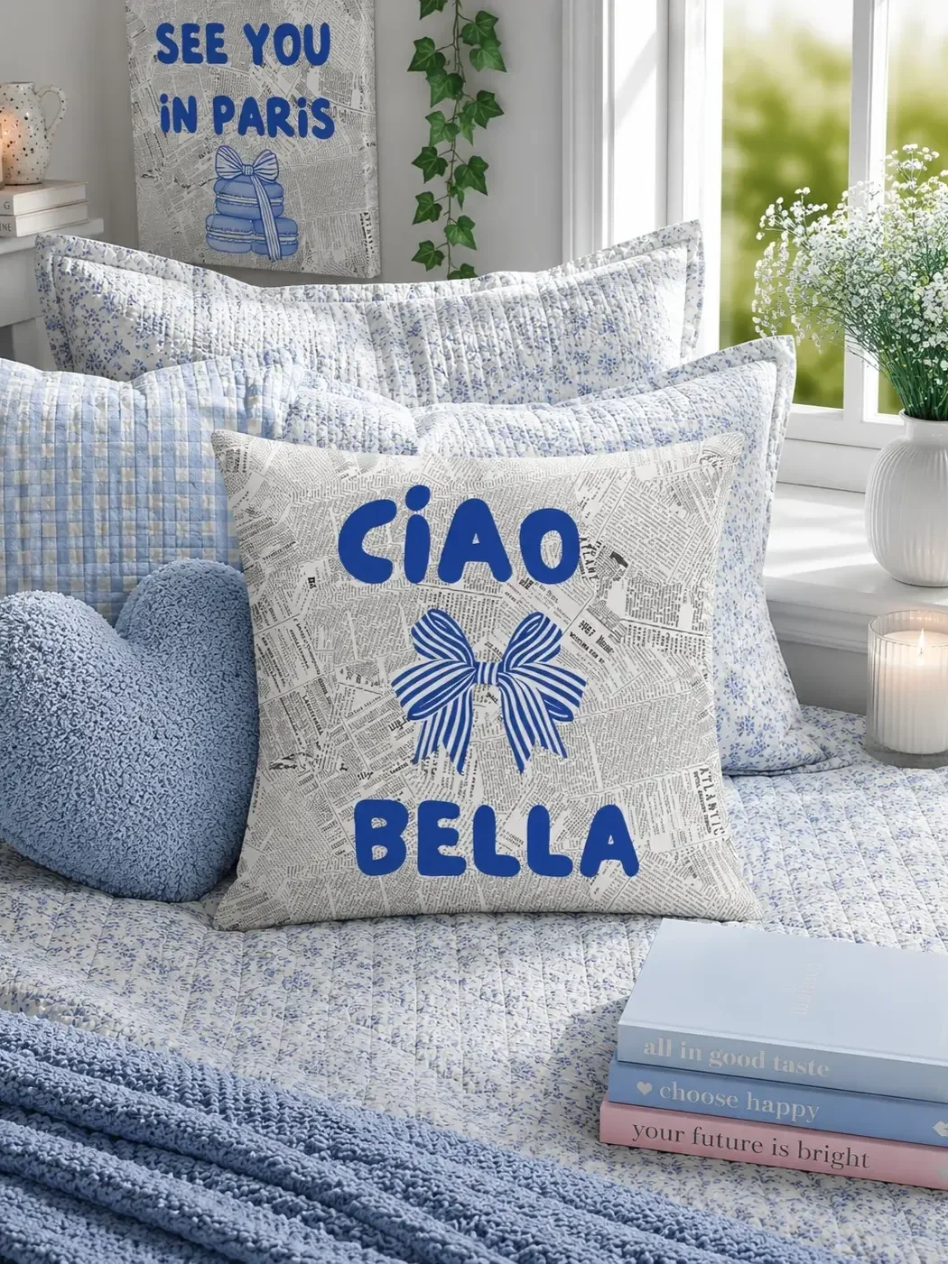 ciao-bella-blue-striped-bow-newspaper-pillow.webp