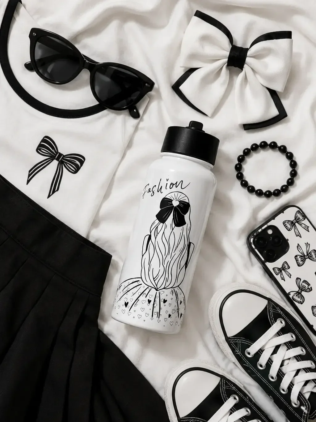black-and-white-coquette-apparel-outfit-flatlay.webp