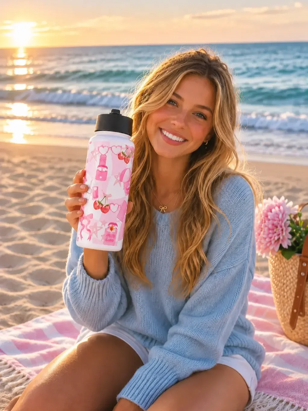 coquette-pink-doodle-insulated-beach-water-bottle.webp