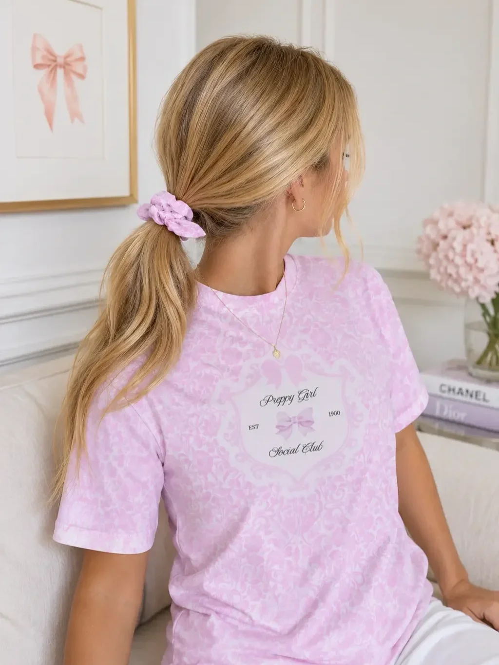 preppy-girl-social-club-pink-scrunchie-low-ponytail.webp