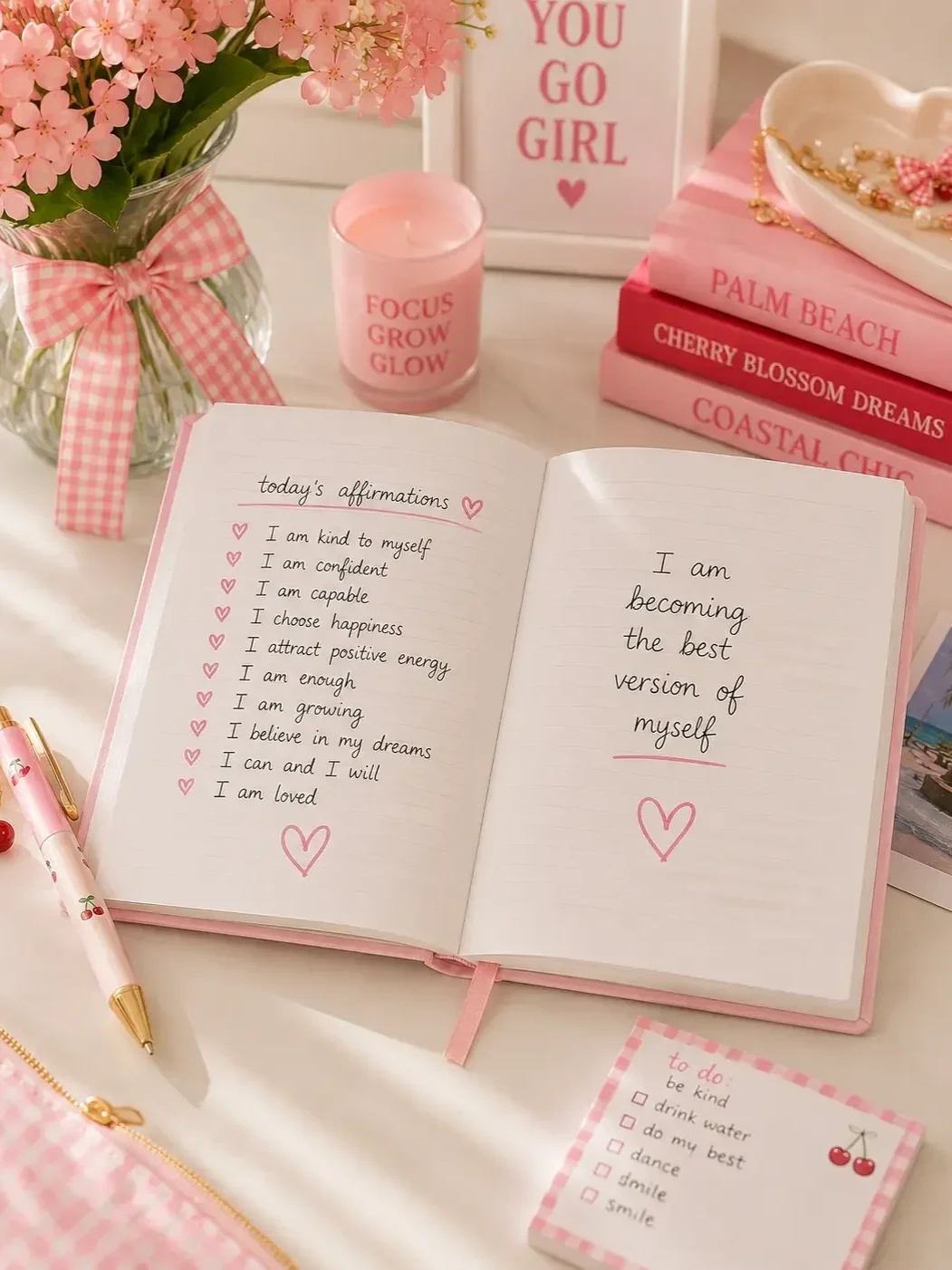 open-journal-affirmations-preppy-pink-desk-flatlay.webp