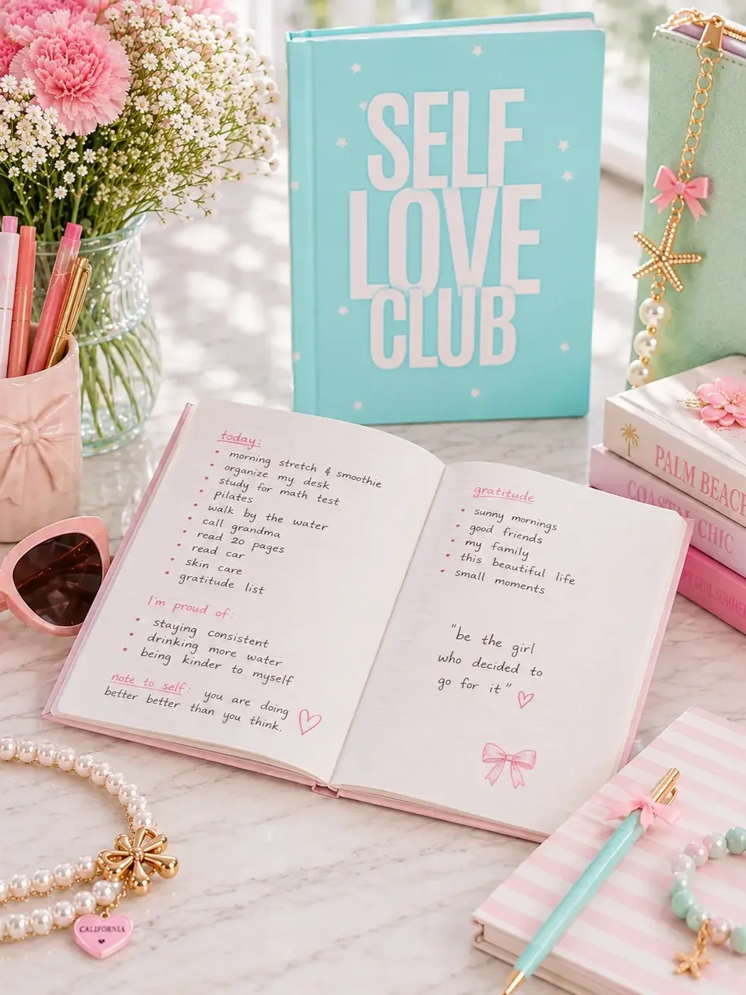 open-journal-self-love-club-preppy-pink-desk-flatlay.webp