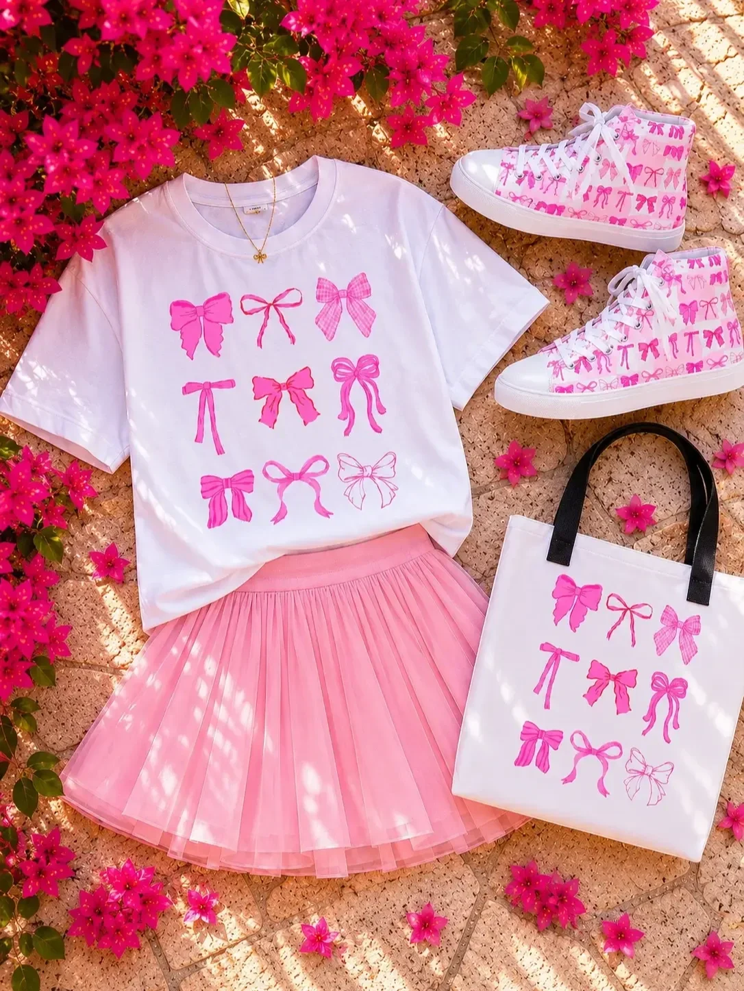 coquette-ribbon-bows-tshirt-pink-skirt-outfit-flatlay.webp