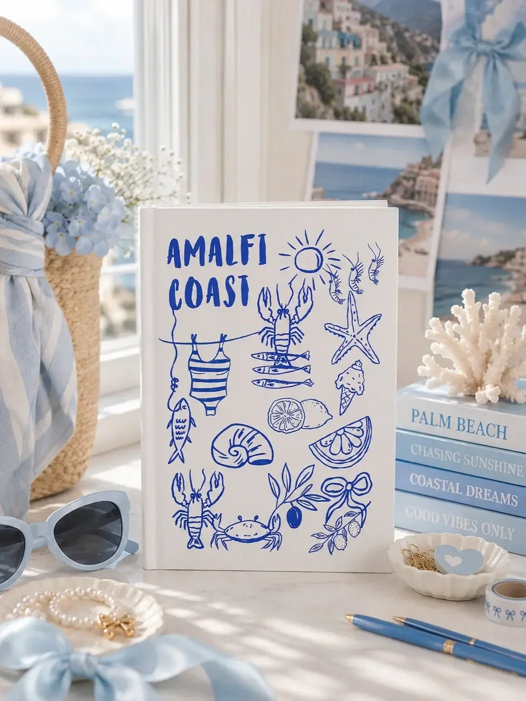 amalfi-coast-coastal-chic-journal-desk-decor.webp