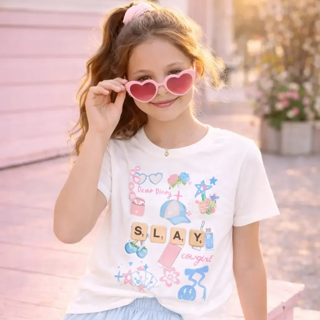 girls-white-preppy-slay-doodle-tee-sitting-steps.webp